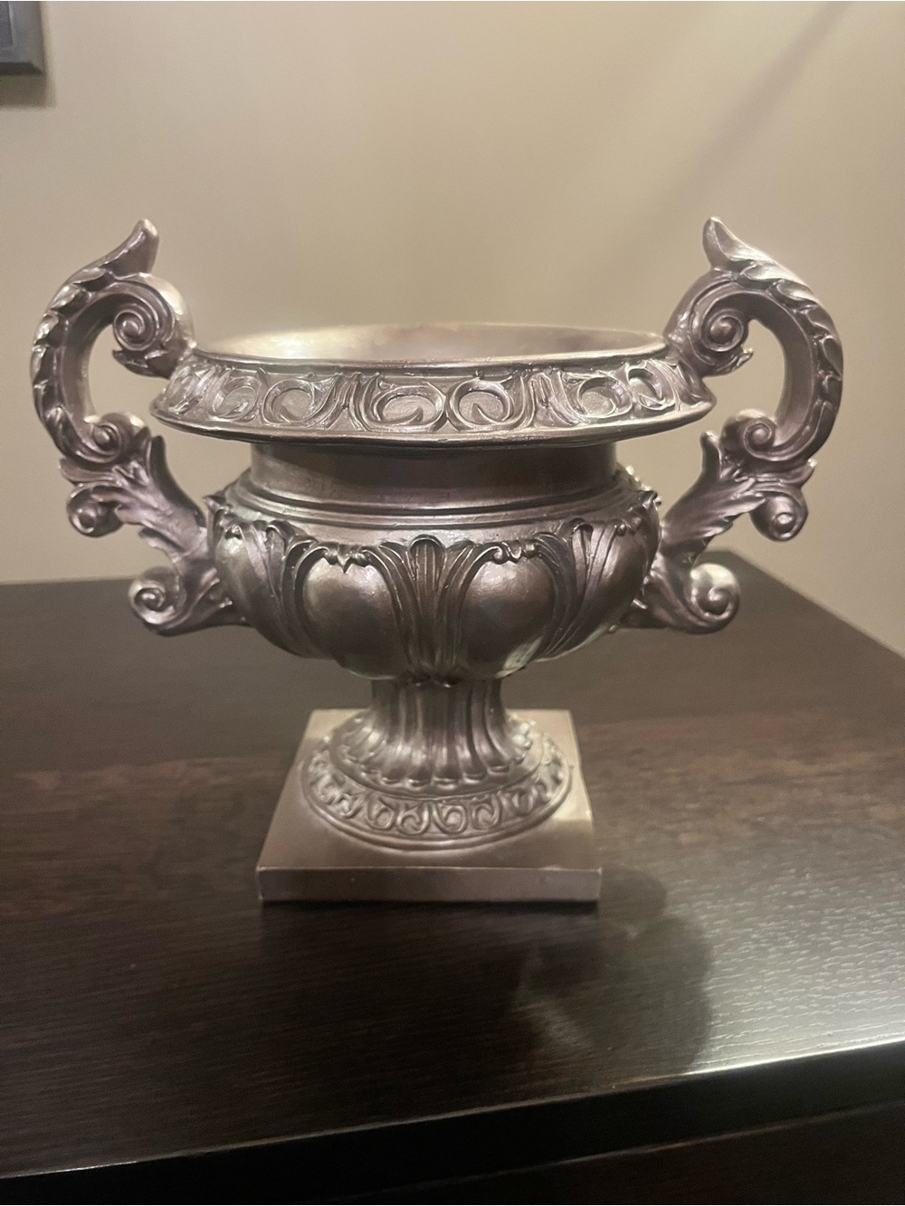 Vintage Victorian Gothic Style Urn Vase Pedestal Resin
